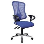 TOPSTAR Head Point SY Deluxe Draaistoel Synchroonmechanisme Mesh, Stof Hoogteverstelbaar Blauw 110 kg