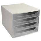 Exacompta Ladekastje met 4 lades EcoBox Kunststof Wit, Transparant 28,4 x 34,8 x 23,4 cm