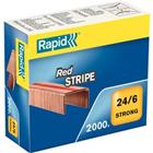 Rapid Strong Red Stripe 24/6 Nietjes 11700245 Verkoperd metaal Zilver 2000 Nietjes