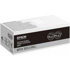 Epson 0711 Origineel Tonercartridge C13S050711 Zwart Duopack 2 Stuks