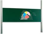 Enkelvlaksbord Softline profiel 19mm, hoogteverstelbaar, kolommen, email groen 120x400 cm