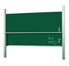 Dubbelvlaksbord Softline profiel 19mm, hoogteverstelbaar, kolommen, email groen 100x300 cm
