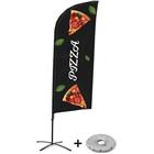 Beach Flag Alu Wind compleet - PIZZA- kruisvoet - Showdown.