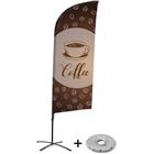 Beach Flag Alu Wind compleet - Coffee - kruisvoet - Showdown.