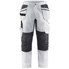 Schilderswerkbroek met stretch en spijkerzak 1096 - wit/donkergrijs
