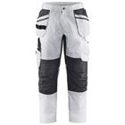 Schilderswerkbroek met stretch en spijkerzak 1096 - wit/donkergrijs