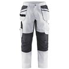 Schilderswerkbroek met stretch en spijkerzak 1096 - wit/donkergrijs