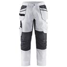 Schilderswerkbroek met stretch en spijkerzak 1096 - wit/donkergrijs