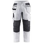 Schilderswerkbroek met stretch en spijkerzak 1096 - wit/donkergrijs