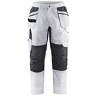 Schilderswerkbroek met stretch en spijkerzak 1096 - wit/donkergrijs