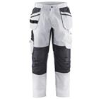 Schilderswerkbroek met stretch en spijkerzak 1096 - wit/donkergrijs