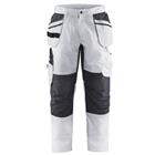 Schilderswerkbroek met stretch en spijkerzak 1096 - wit/donkergrijs