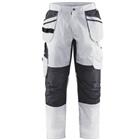 Schilderswerkbroek met stretch en spijkerzak 1096 - wit/donkergrijs