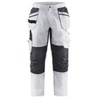 Schilderswerkbroek met stretch en spijkerzak 1096 - wit/donkergrijs