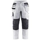 Schilderswerkbroek met stretch en spijkerzak 1096 - wit/donkergrijs