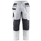 Schilderswerkbroek met stretch en spijkerzak 1096 - wit/donkergrijs