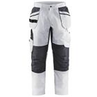 Schilderswerkbroek met stretch en spijkerzak 1096 - wit/donkergrijs