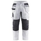 Schilderswerkbroek met stretch en spijkerzak 1096 - wit/donkergrijs