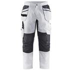 Schilderswerkbroek met stretch en spijkerzak 1096 - wit/donkergrijs