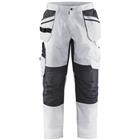 Schilderswerkbroek met stretch en spijkerzak 1096 - wit/donkergrijs