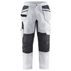 Schilderswerkbroek met stretch en spijkerzak 1096 - wit/donkergrijs