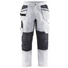 Schilderswerkbroek met stretch en spijkerzak 1096 - wit/donkergrijs