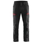 Service werkbroek met stretch 1456 - zwart/rood