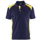Poloshirt Piqué High Vis 3324 kraag knoopsluiting marineblauw/fluogeel