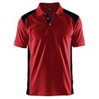 Poloshirt Piqué 3324 - kraag met knoopsluiting - rood/zwart