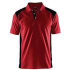 Poloshirt Piqué 3324 - kraag met knoopsluiting - rood/zwart