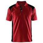 Poloshirt Piqué 3324 - kraag met knoopsluiting - rood/zwart