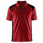 Poloshirt Piqué 3324 - kraag met knoopsluiting - rood/zwart
