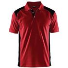 Poloshirt Piqué 3324 - kraag met knoopsluiting - rood/zwart