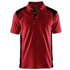 Poloshirt Piqué 3324 - kraag met knoopsluiting - rood/zwart
