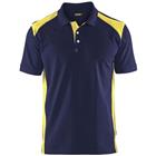 Poloshirt Piqué High Vis 3324 kraag knoopsluiting marineblauw/fluogeel