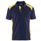 Poloshirt Piqué High Vis 3324 kraag knoopsluiting marineblauw/fluogeel