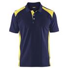 Poloshirt Piqué High Vis 3324 kraag knoopsluiting marineblauw/fluogeel