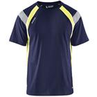 T-shirt High Vis UV 3332 - ronde hals - marineblauw/fluogeel