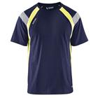 T-shirt High Vis UV 3332 - ronde hals - marineblauw/fluogeel