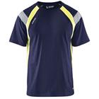T-shirt High Vis UV 3332 - ronde hals - marineblauw/fluogeel