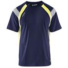 T-shirt High Vis UV 3332 - ronde hals - marineblauw/fluogeel