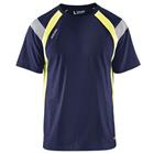 T-shirt High Vis UV 3332 - ronde hals - marineblauw/fluogeel