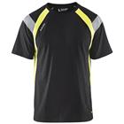 T-shirt High Vis UV 3332 - ronde hals - zwart/fluogeel