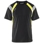 T-shirt High Vis UV 3332 - ronde hals - zwart/fluogeel