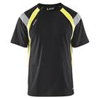 T-shirt High Vis UV 3332 - ronde hals - zwart/fluogeel