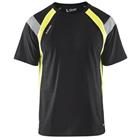 T-shirt High Vis UV 3332 - ronde hals - zwart/fluogeel