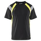 T-shirt High Vis UV 3332 - ronde hals - zwart/fluogeel