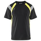 T-shirt High Vis UV 3332 - ronde hals - zwart/fluogeel