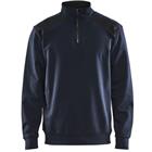 Sweatshirt Bi-Colour met halve rits 3353 - marineblauw/zwart