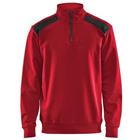 Sweatshirt Bi-Colour met halve rits 3353 - rood/zwart
